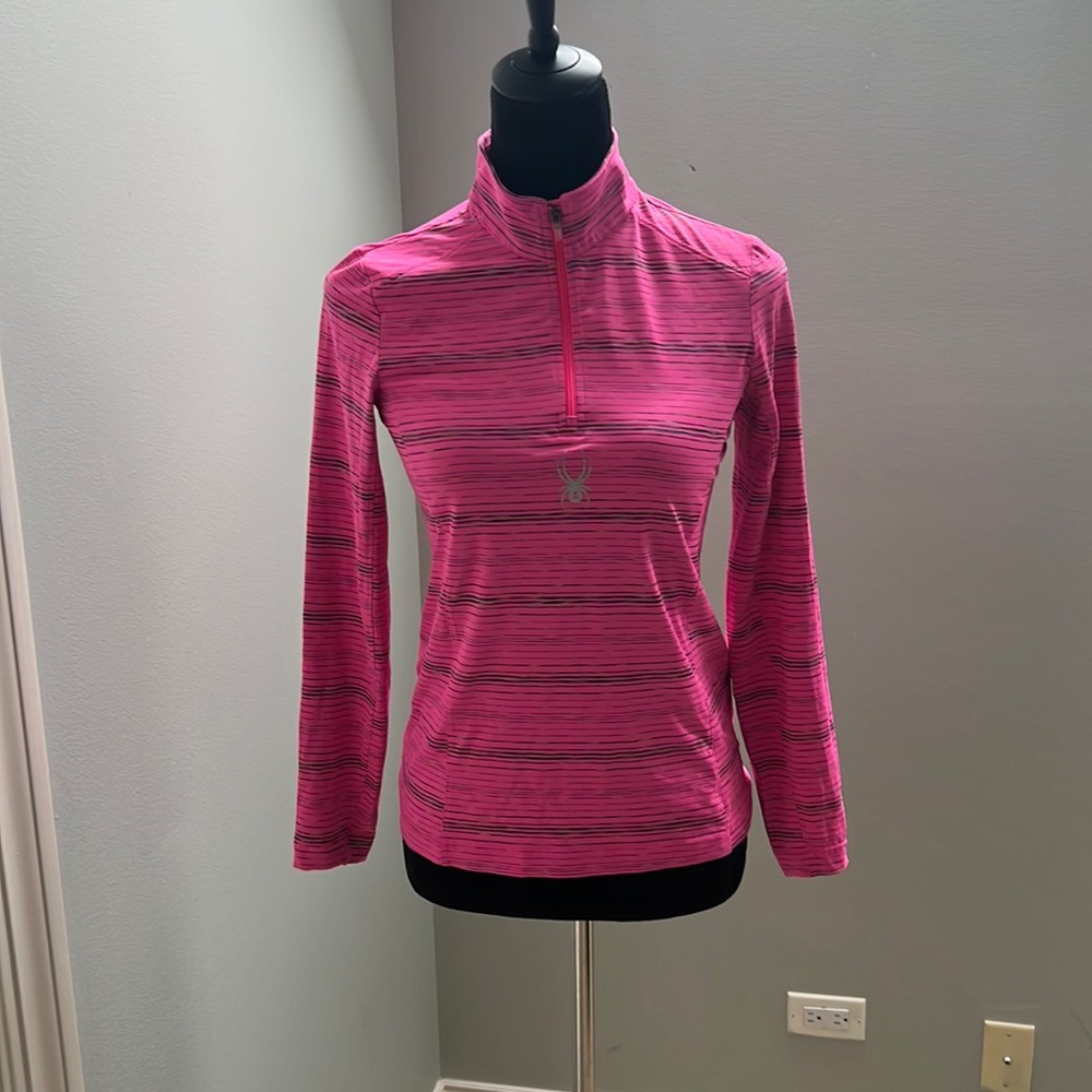 Girls Spyder Mid Layer Quarter Zip, Size L